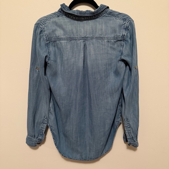 Anthropologie Cloth & Stone Blue Chambray Top - Picture 7 of 8